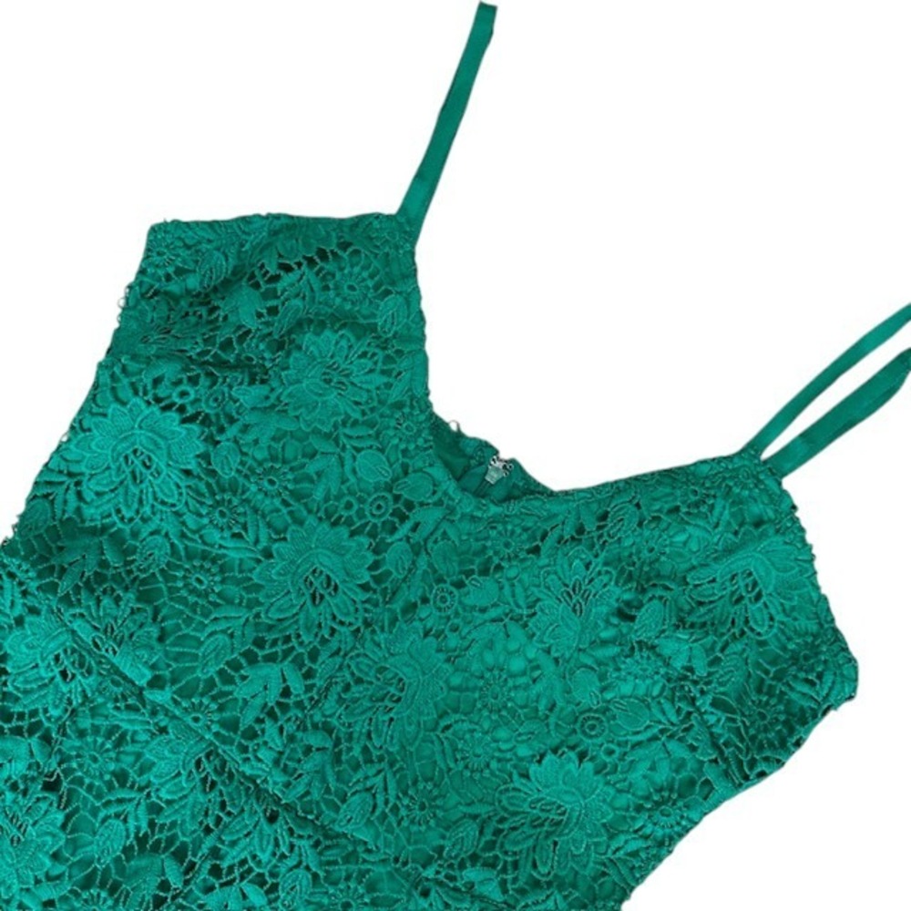 Jack by BB Dakota‎ Anthropologie Lace Romper Sleeveless Green V-Neck Size 4 - Picture 7 of 15